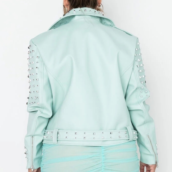 Azalea Wang Plus Minty Girl Faux Leather Jacket Size 1X - Picture 12 of 17